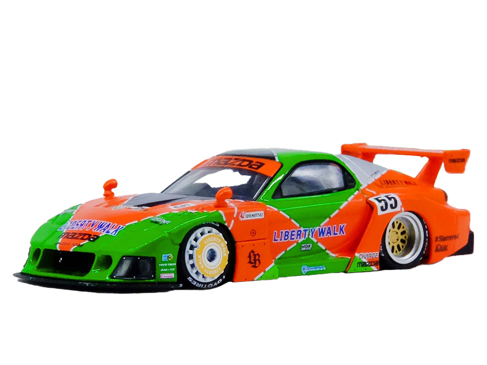 Inno64 Mazda RX7 FD3S LB-Super Silhoutte Orange/Green - Diecast Toyz Australia