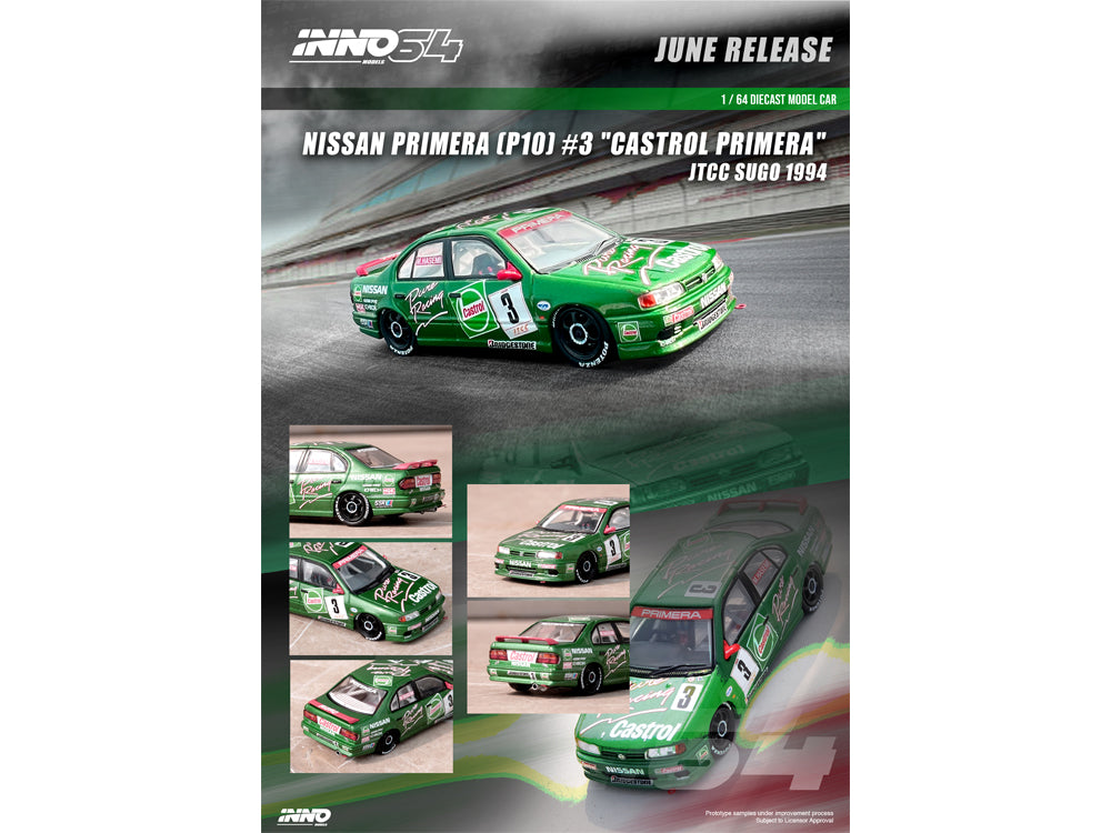 Inno64 Nissan Primera P10 #3 Castrol Primera JTCC Sugo 1994 - Diecast Toyz Australia