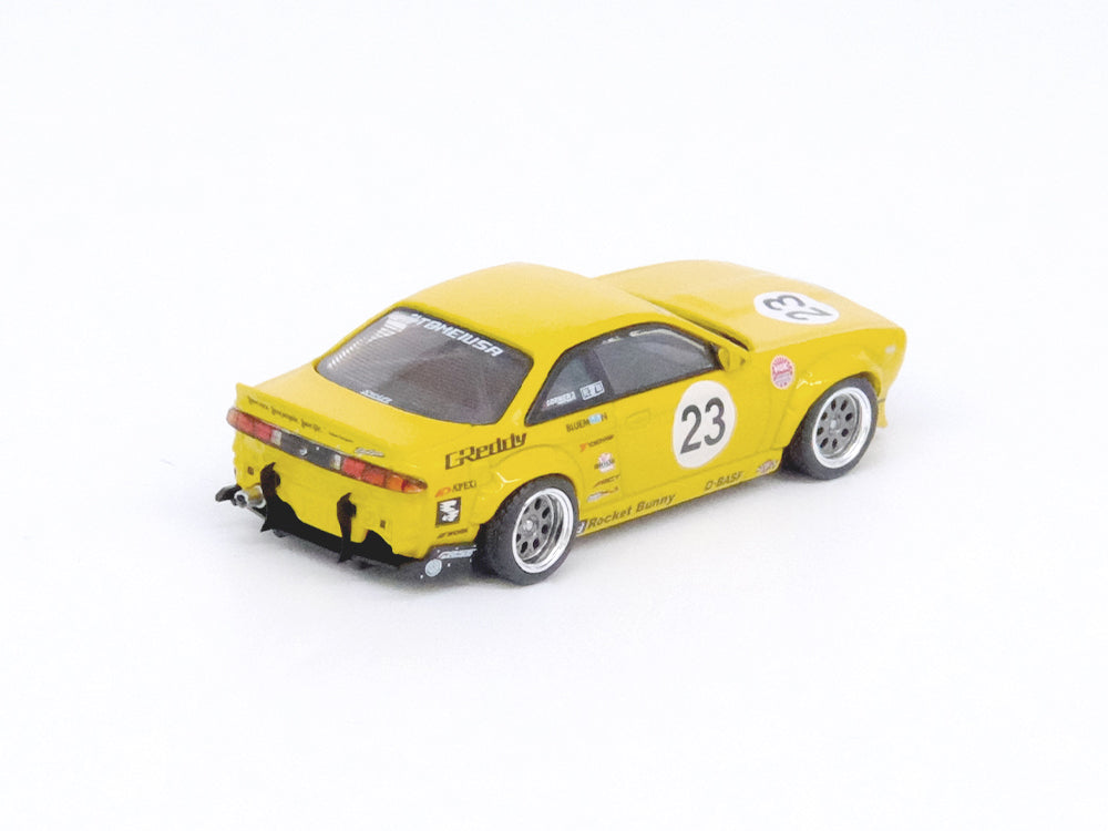 Inno64 Nissan Silvia S14 BOSS Rocket Bunny SEMA 2015 Yellow - Diecast Toyz Australia