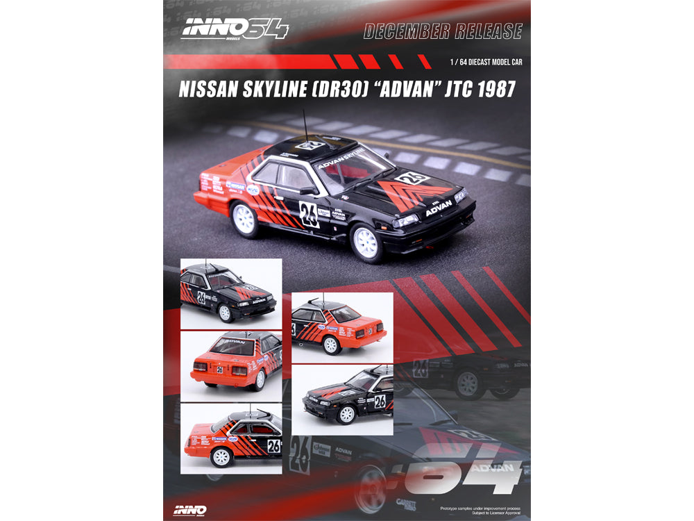Inno64 Nissan Skyline 2000 Turbo RS-X HR31 #26 Advan JTCC 1987 Kenji Takahashi/ Takao Wada - Diecast Toyz Australia