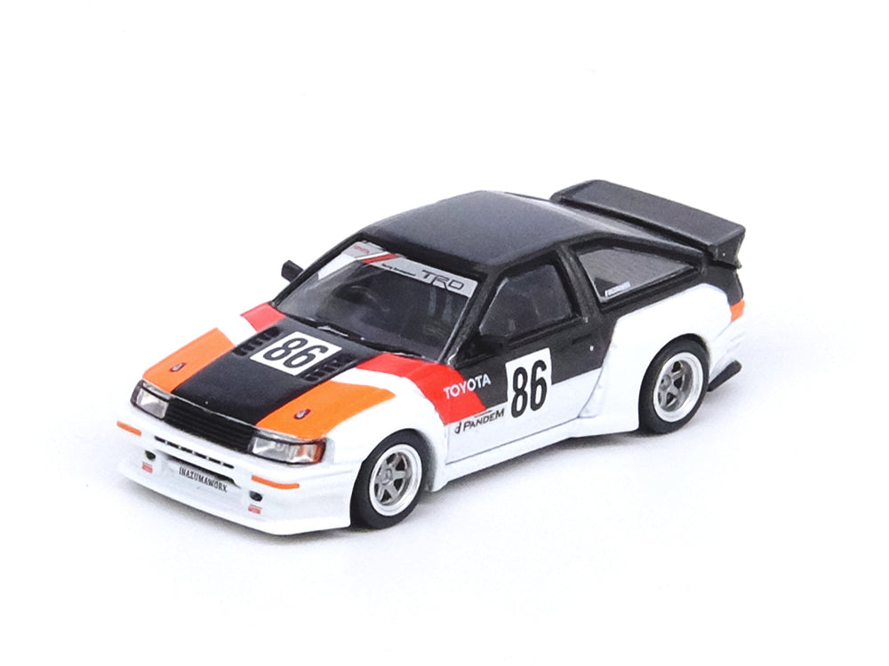 Inno64 Toyota AE86 Levin INAZUMA WORX Pandem Rocket Bunny White/Black - Diecast Toyz Australia
