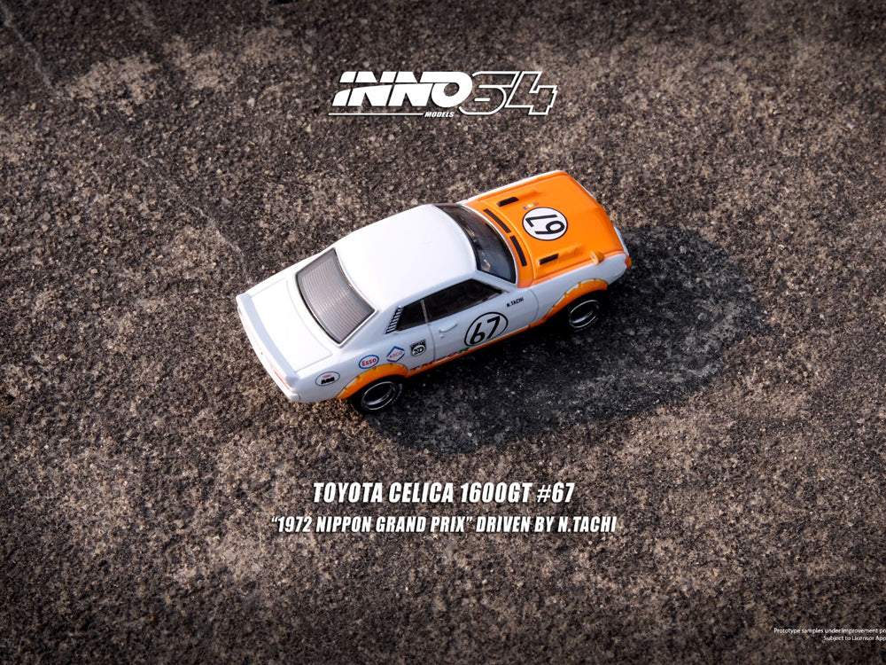 Inno64 Toyota Celica 1600GT TA22 #67 & #68 Nippon 1972 Grand Prix Box Set Collection with 2 Cars - Diecast Toyz Australia