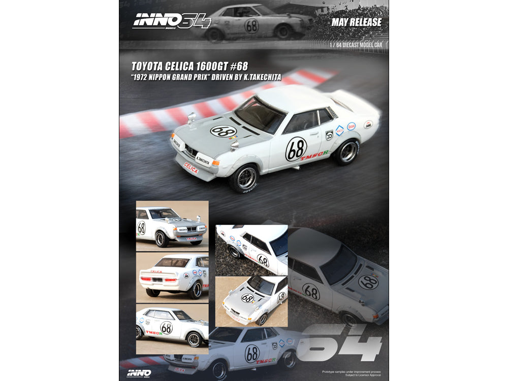 Inno64 Toyota Celica 1600GT TA22 #67 & #68 Nippon 1972 Grand Prix Box Set Collection with 2 Cars - Diecast Toyz Australia