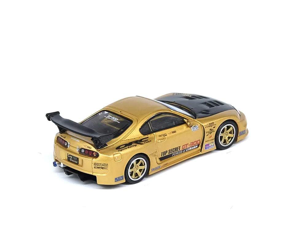 Inno64 Toyota Supra JZA80 GT300 Top Secret Gold with Carbon Bonnet