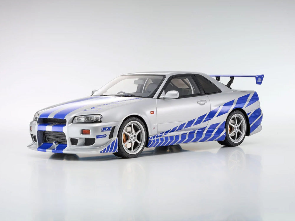 Kyosho 1/12 Nissan Skyline GTR R34 Fast n Furious Silver with Blue Stripes