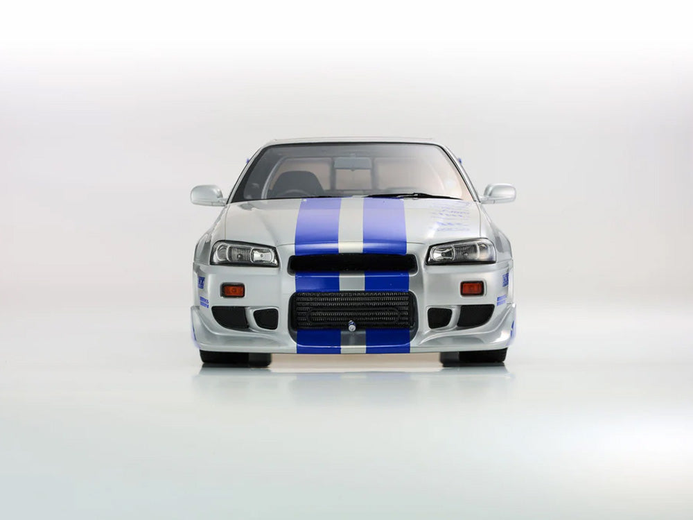 Kyosho 1/12 Nissan Skyline GTR R34 Fast n Furious Silver with Blue Stripes