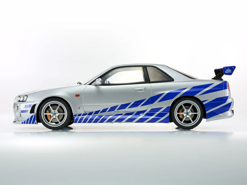 Kyosho 1/12 Nissan Skyline GTR R34 Fast n Furious Silver with Blue Stripes