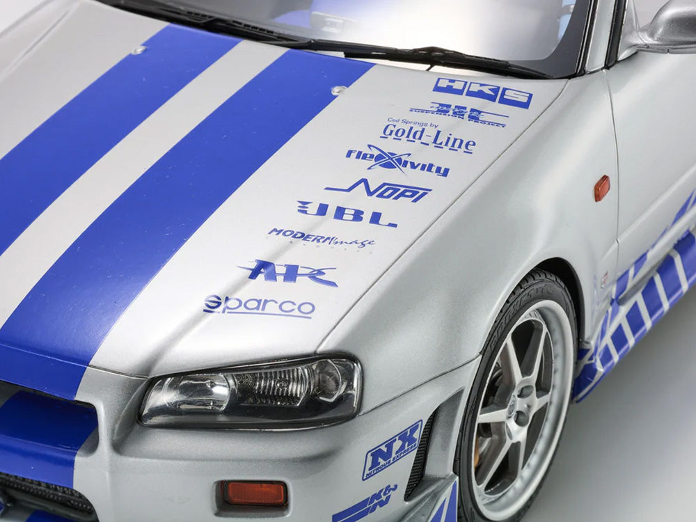 Kyosho 1/12 Nissan Skyline GTR R34 Fast n Furious Silver with Blue Stripes