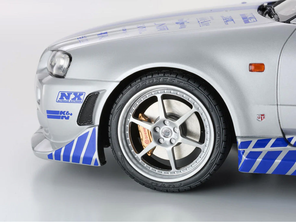 Kyosho 1/12 Nissan Skyline GTR R34 Fast n Furious Silver with Blue Stripes