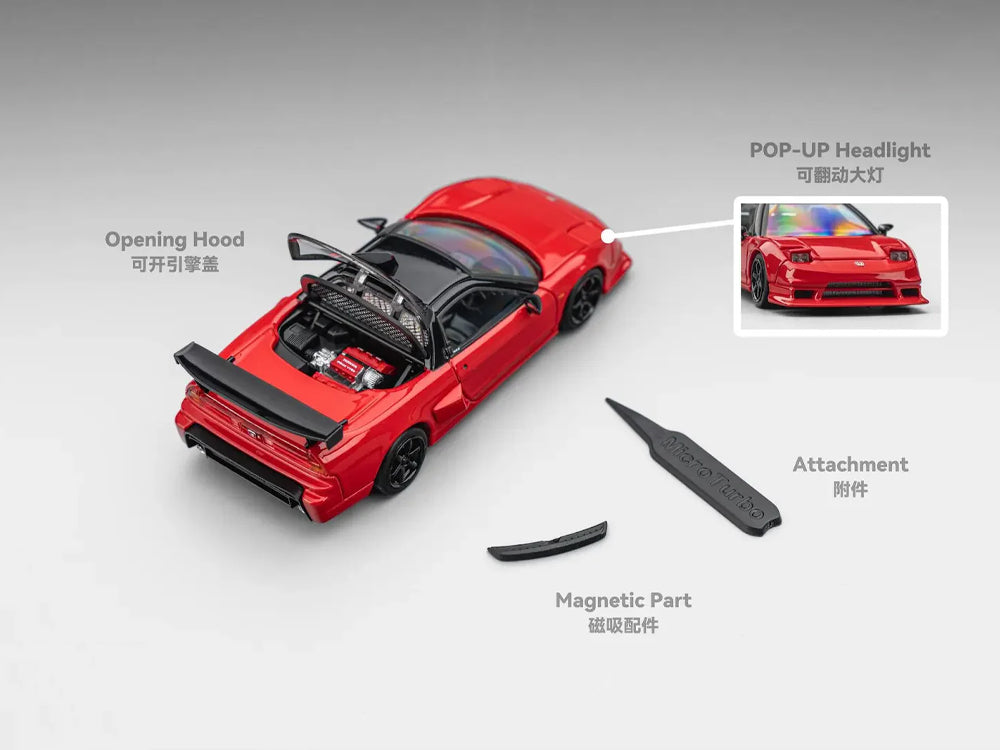 Micro Turbo 1/64 Honda NSX Race Car Metallic Red - Diecast Toyz Australia