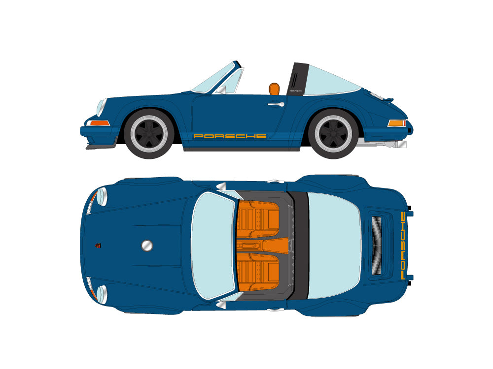 MakeUp Model 1/18 Singer 911-964 Targa Resistance Blue