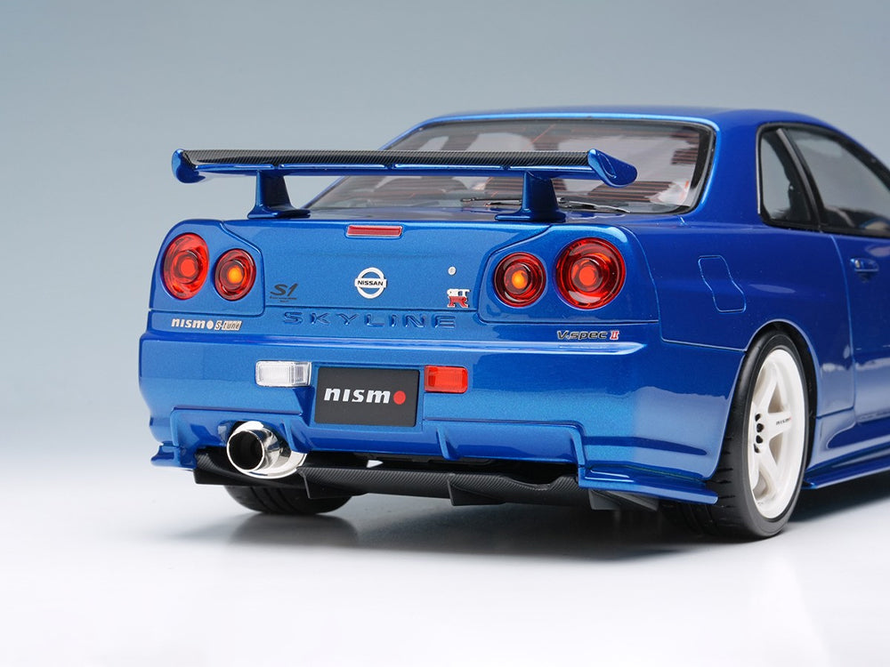 Make Up Model 1/18 Nissan Skyline GTR R34 S-Tune NISMO 2004 Bayside Blue