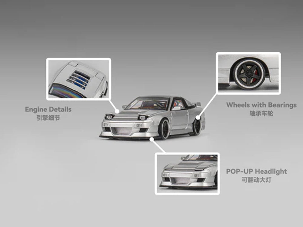 Micro Turbo 1/64 Nissan Silvia 180SX Spirit Rei MIYABI Silver