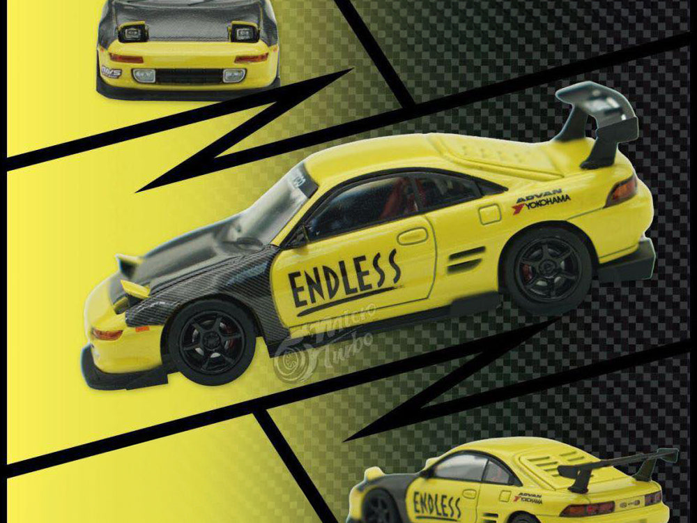 Micro Turbo 1/64 Toyota MR2 SW20 Modified Version Yellow Endless Racing - Diecast Toyz Australia