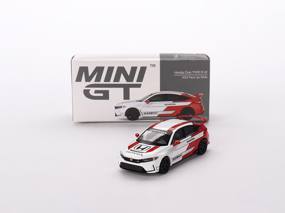 MiniGT 1/64 Honda Civic Type R FL5 2023 Pace Car White/Red - Diecast Toyz Australia