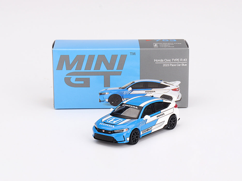 MiniGT 1/64 Honda Civic Type R FL5 #3 2023 Pace Car Blue - Diecast Toyz Australia