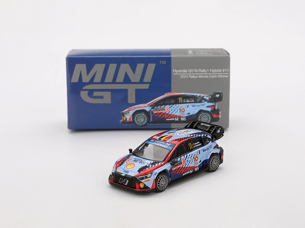 MiniGT 1/64 Hyundai i20n Rally 1 Hybrid #11 2024 Rally Monte Carlo Winner
