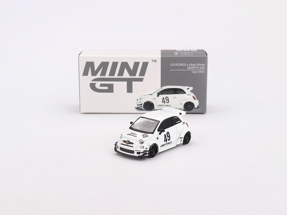 MiniGT 1/64 LB-Works X Abas Works ABARTH 595 Gara White