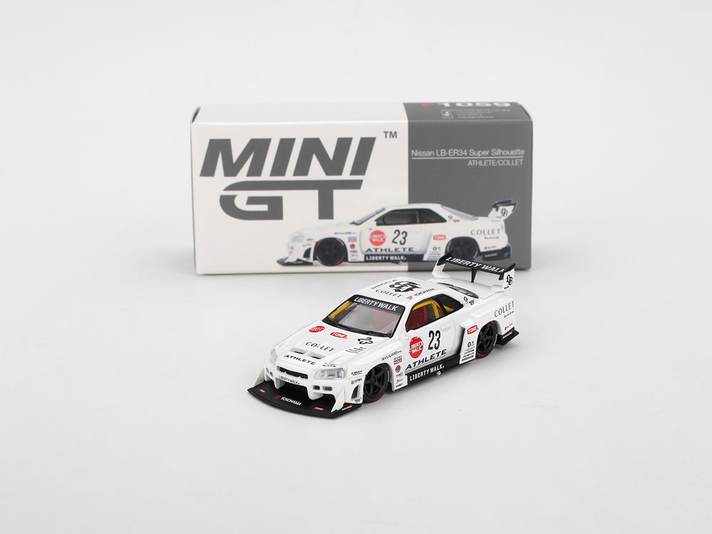 MiniGT 1/64 LB ER34 Super Silhouette Skyline #23 Athelete Collect White