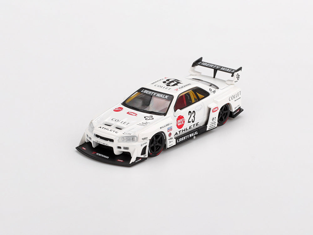MiniGT 1/64 LB ER34 Super Silhouette Skyline #23 Athelete Collect White