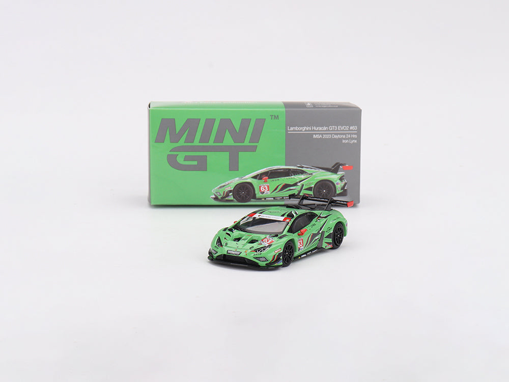 MiniGT 1/64 Lamborghini Huracan GT3 EVO 2 #63 Iron Lynx IMSA 2023 Daytona 24hrs