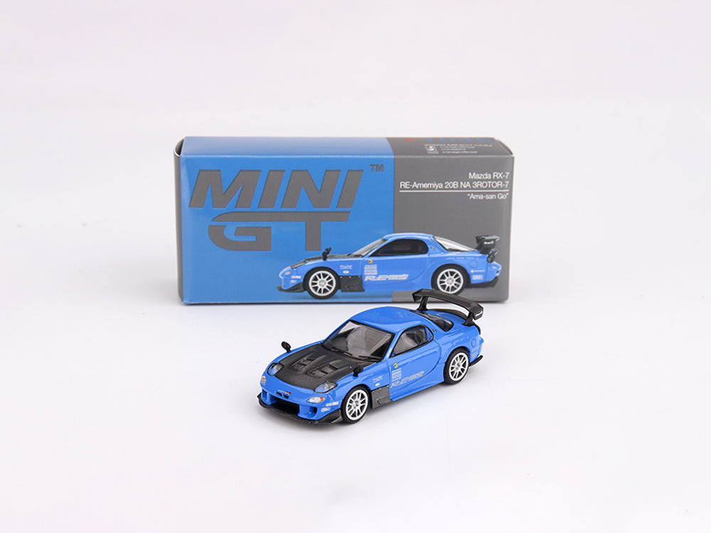 MiniGT 1/64 Mazda RX7 RE-Amemiya 20B NA 3ROTOR-7 Ama-San Go Blue