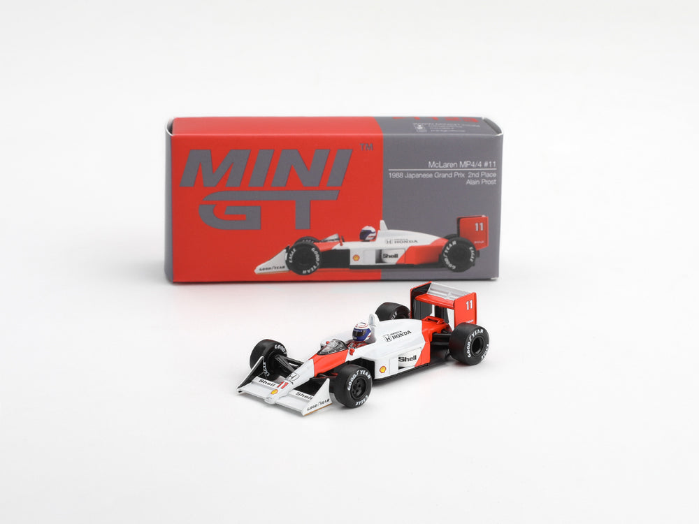 MiniGT McLaren MP4/4 #11 Alain Prost 1988 Japanese Grand Prix 2nd Place White/Red - Diecast Toyz Australia
