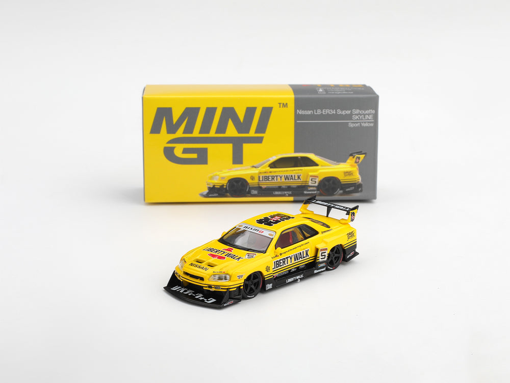 MiniGT Nissan LB-ER34 Super Silhouette SKYLINE Sport Yellow - Diecast Toyz Australia