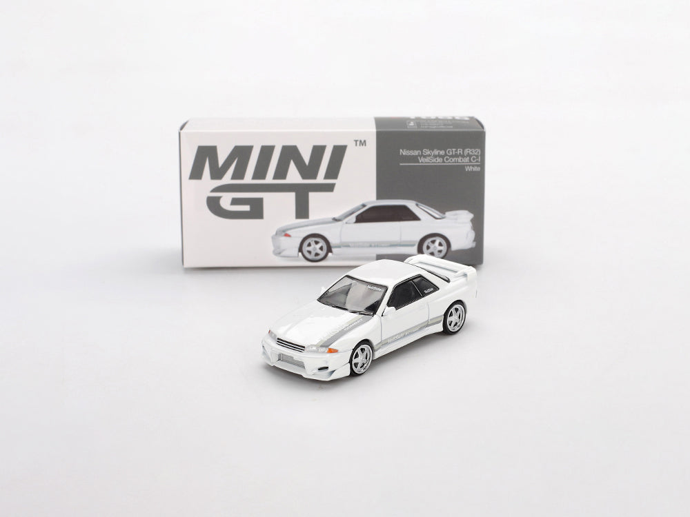MiniGT 1/64 Nissan Skyline GTR R32 Veilside Combat C-I Gem White - Diecast Toyz Australia