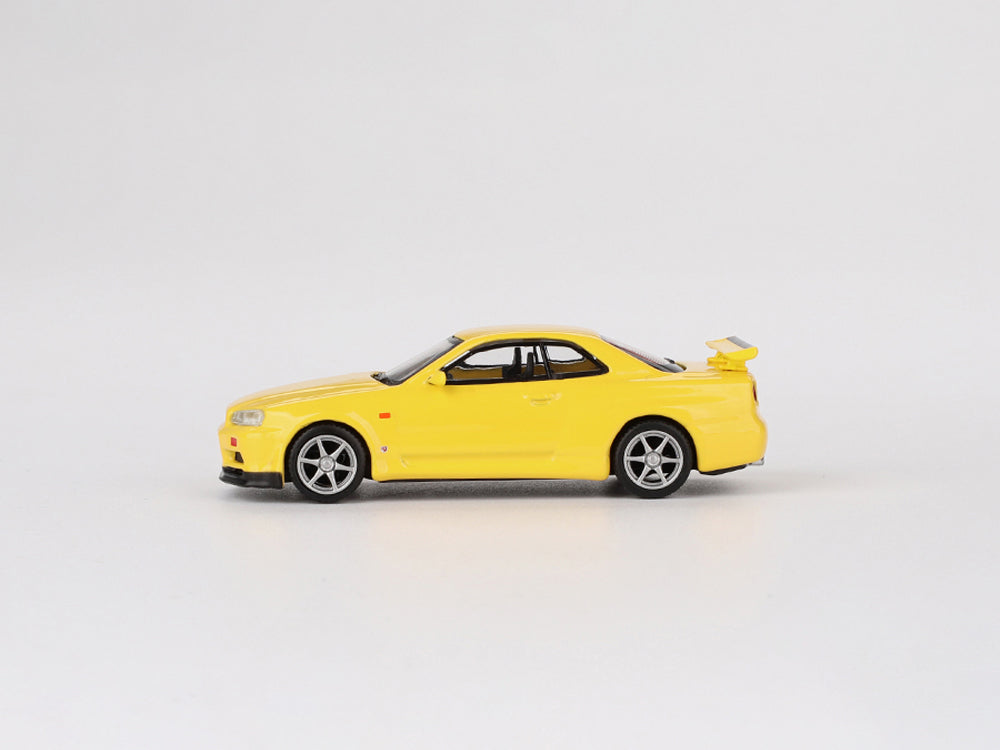 MiniGT 1/64 Nissan Skyline GTR R34 V-Spec Lightning Yellow