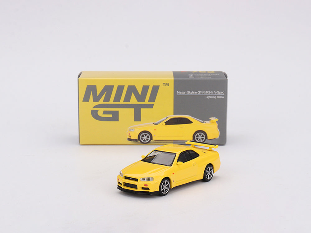 MiniGT 1/64 Nissan Skyline GTR R34 V-Spec Lightning Yellow