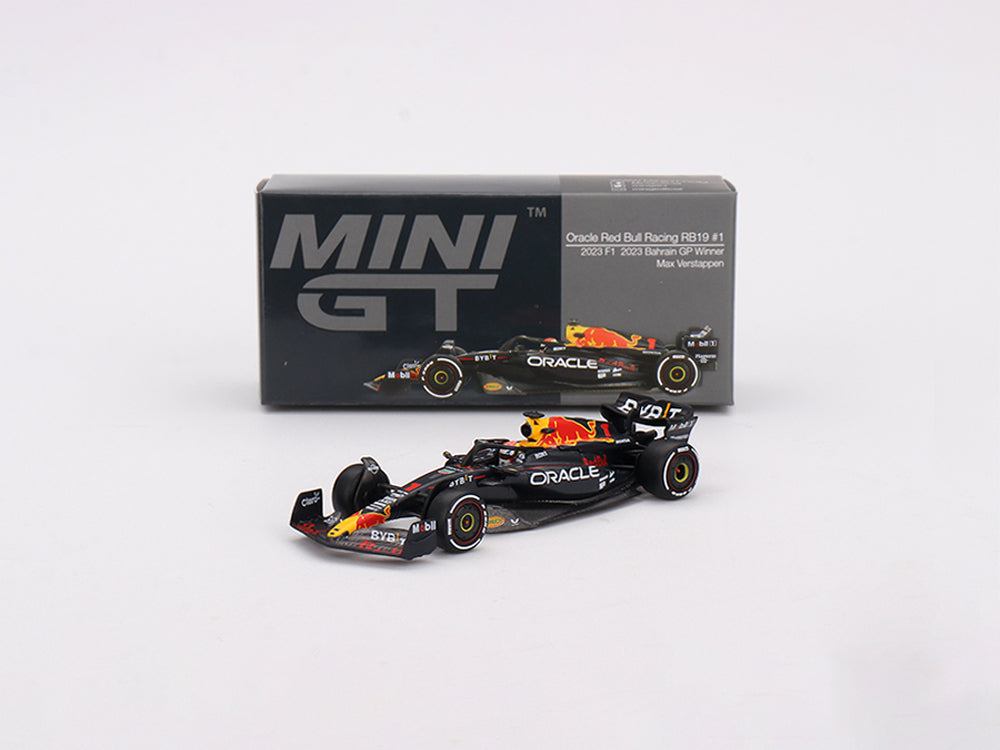 MiniGT Oracle Red Bull Racing RB19 #1 Max Verstappen - 2023 F1 2023 Bahrain GP Winner - Diecast Toyz Australia