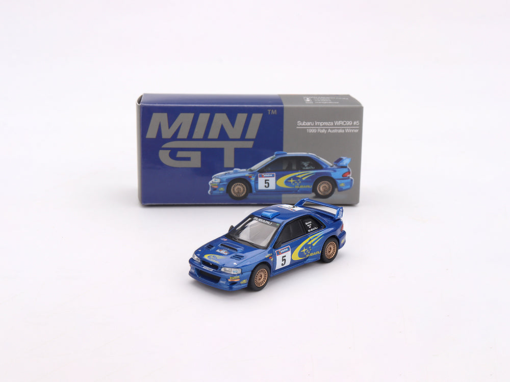 MiniGT 1/64 Subaru Impreza WRX WRC 1998 #3 Mcrae/Grist 3rd Place Rally Monte Carlo Blue