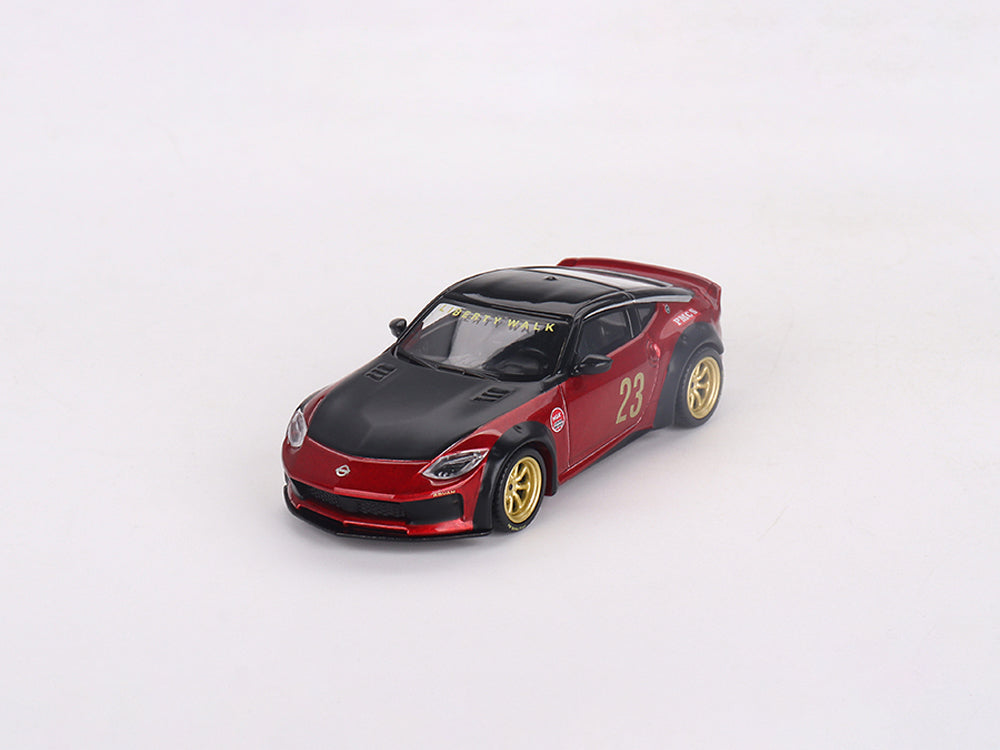 MiniGT x CLDC 1/64 Nissan Z LB Nation Works Gem Red with Interview Book - Diecast Toyz Australia