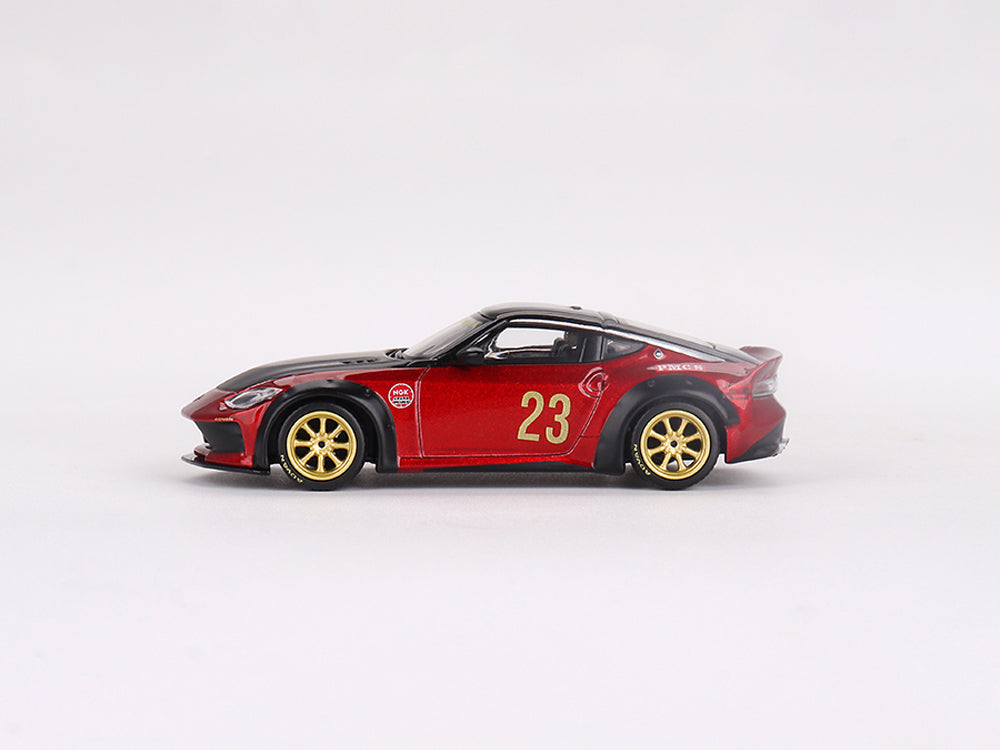 MiniGT x CLDC 1/64 Nissan Z LB Nation Works Gem Red with Interview Book - Diecast Toyz Australia