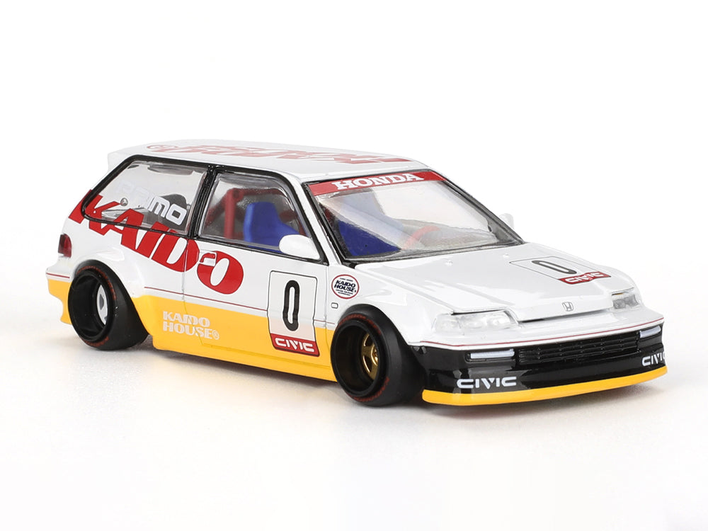 MiniGT x Kaido Honda Civic EF Kanjo V1 White/Yellow