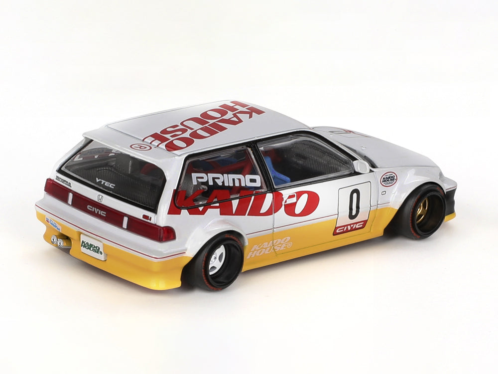 MiniGT x Kaido Honda Civic EF Kanjo V1 White/Yellow
