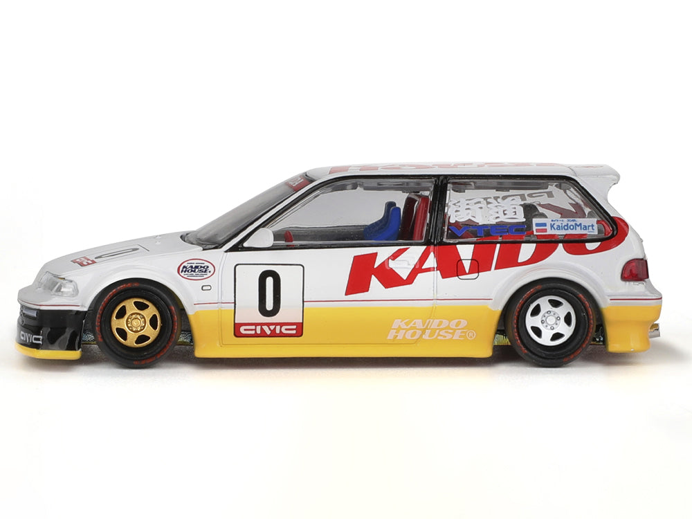 MiniGT x Kaido Honda Civic EF Kanjo V1 White/Yellow