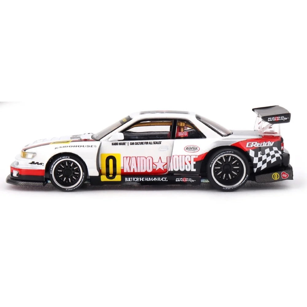 MiniGT x Kaido House 1/64 Nissan Silvia S13-R Circuit Spec V1 White/Black - Diecast Toyz Australia