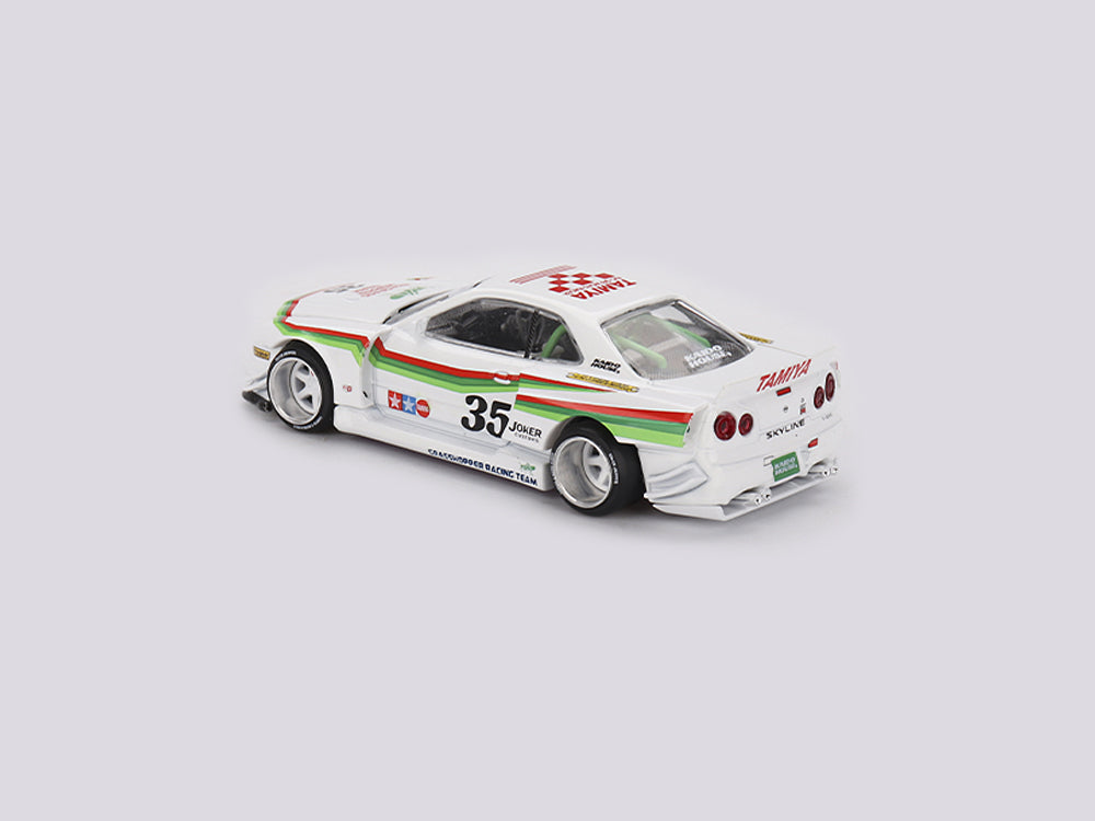 MiniGT x Kaido House Nissan Skyline GT-R R34 Tamiya x Kaido House The Grasshopper Ver 1 White/Green