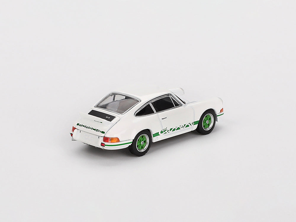 Mini GT 1/64 Porsche 911 Carrera RS2.7 Grand Prix White with Green Livery