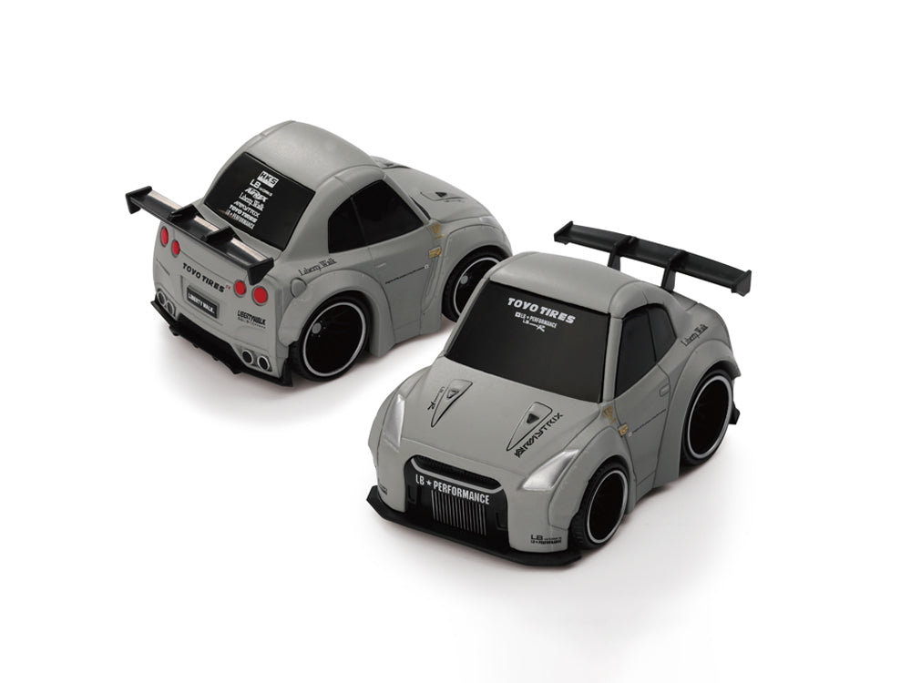 Mini GT x Qube Carz 1/64 Nissan GT-R R35 LB★WORKS Type 1 Rear Wing ver 1 Matte Grey Blister Pack - Diecast Toyz Australia