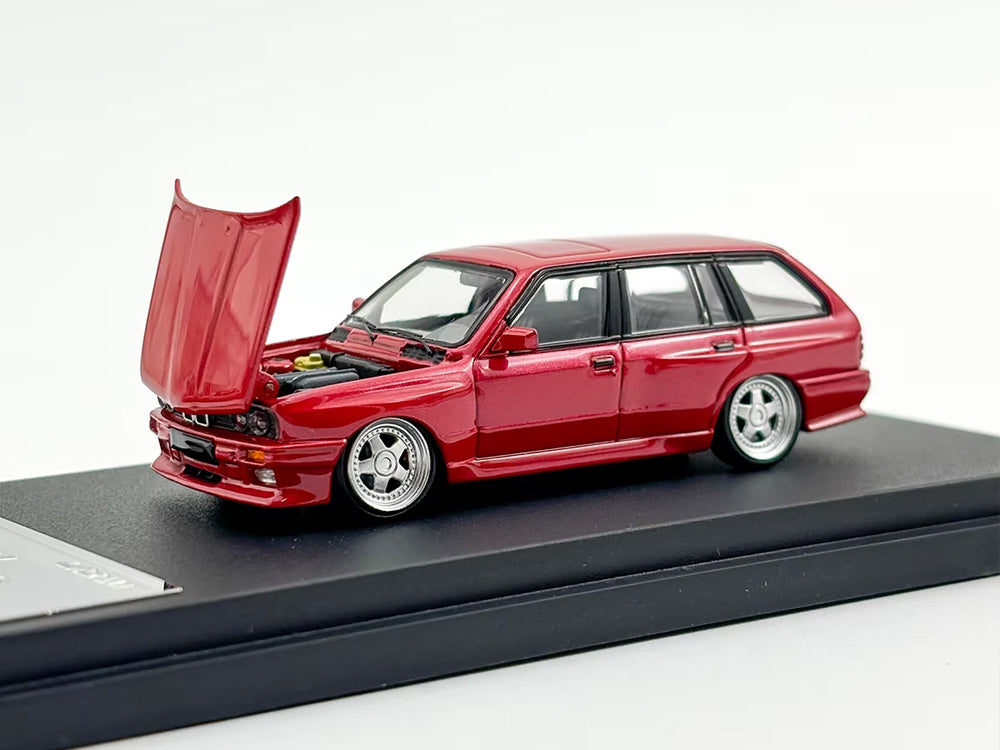 Mortal Model 1/64 BMW E30 Touring Low Rider Edition Red - Diecast Toyz Australia
