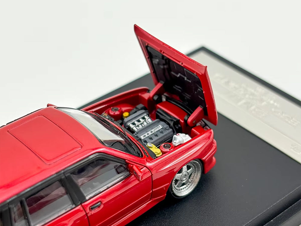 Mortal Model 1/64 BMW E30 Touring Low Rider Edition Red - Diecast Toyz Australia