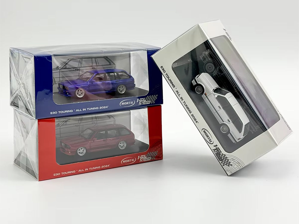 Mortal Model 1/64 BMW E30 Touring Low Rider Edition Red - Diecast Toyz Australia