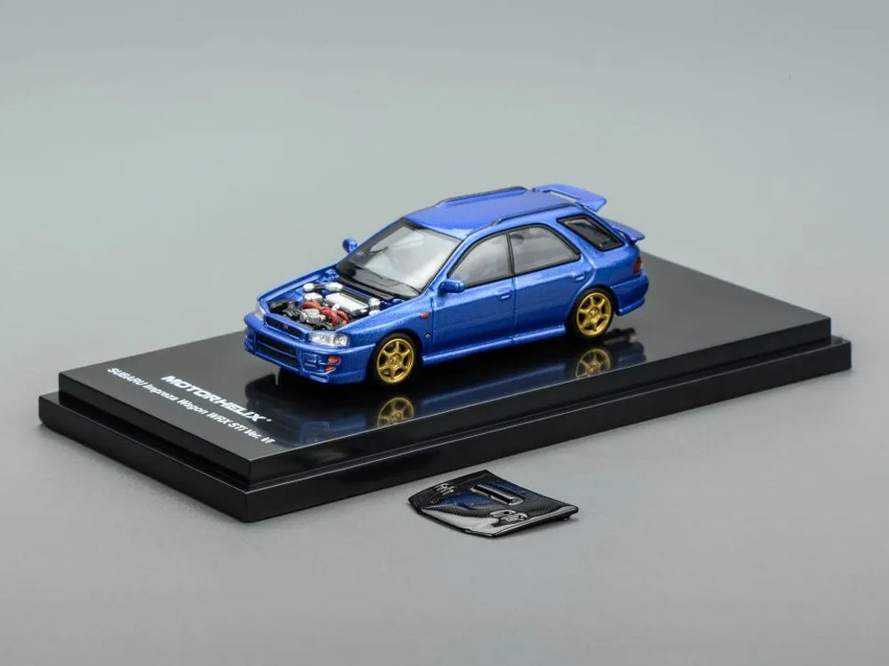 Motor Helix 1/64 Subaru Impreza WRX STI Ver VI Blue with Carbon Bonnet