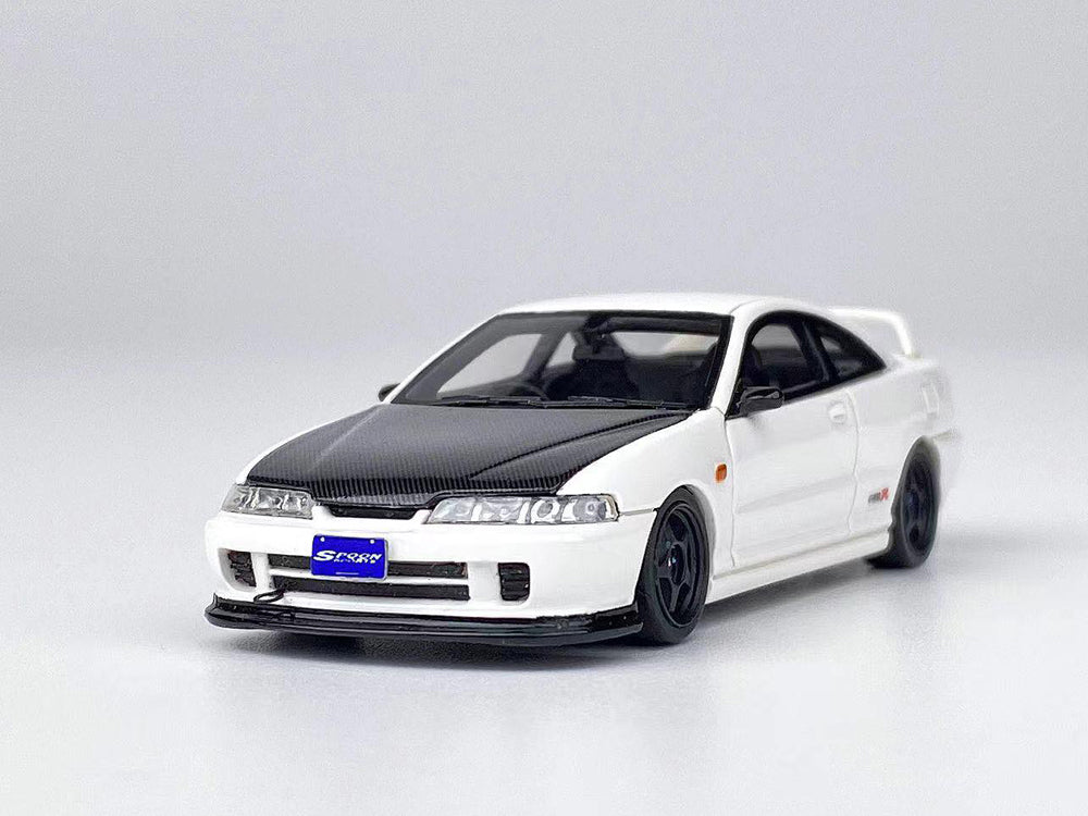 Nice Auto 1 64 Honda DC2 Integra Type R White with Carbon Bonnet