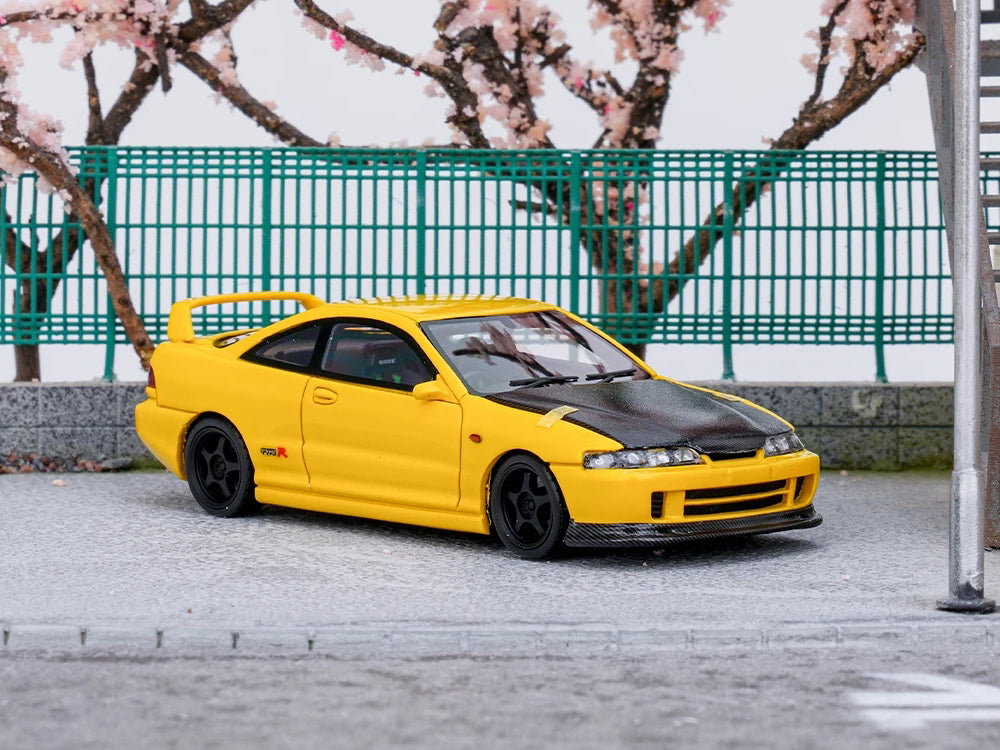 Nice Auto 1/64 Honda DC2 Integra Type R Yellow with Carbon Bonnet - Diecast Toyz Australia