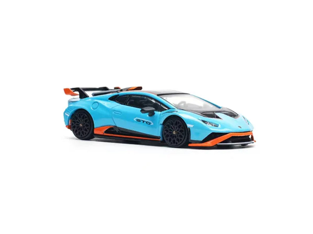 Pop Race 1/64 Lamborghini Huracan STO Blue Laufey/Arancio Xanto