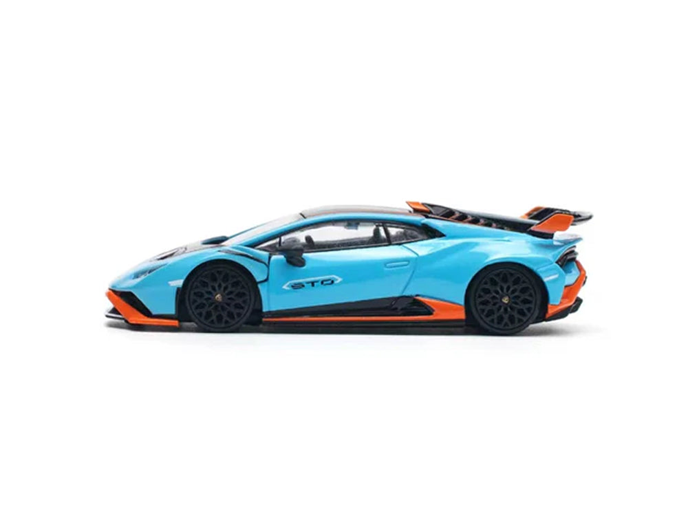 Pop Race 1/64 Lamborghini Huracan STO Blue Laufey/Arancio Xanto